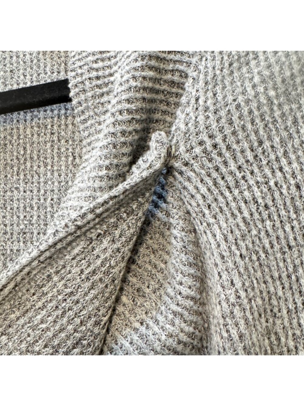 Chico's Zenergy Convertible Cardigan Kimono Grey Waffle Size 2 (12) Cozy - Picture 4 of 9